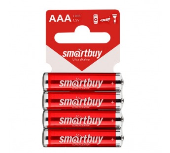 Батарейка алкалиновая с подвесом Smartbuy LR03/4SB (60/720) (SBBA-3A04SB)#2115036