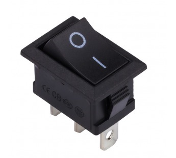 Выключатель клавишный 250В 6А (4с) ON-OFF черный (SBE-06-S34b)#2116646