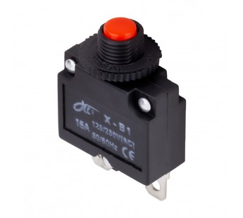 Выключатель-кнопка 250В 16А (2с) ON-OFF красная (SBE-16-S12-r)#2116656