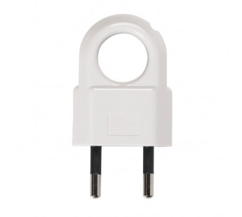Вилка Smartbuy, плоская с кольцом белая 6А 250В (SBE-2.5-P10-w)#2116328
