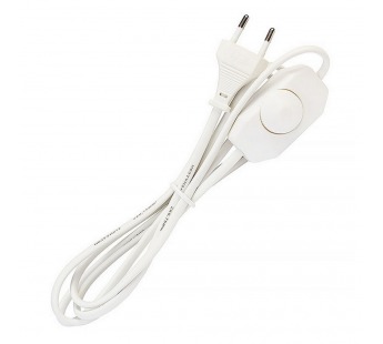 Шнур с плоской вилкой и диммером Smartbuy, 1,7 метра белый ШВВП 2х0,75мм2 (SBE-06-P07-w)#2114995