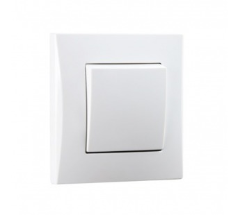 Выключатель проходной 1-клавишный 10А белый "Вега" (SBE-08w-10-SW12-0)#2116287