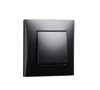 Выключатель проходной 1-клавишный 10А черный "Вега" (SBE-08b-10-SW12-0)#2116288