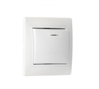 Выключатель 1-клавишный с индикатором 10А белый "Венера" (SBE-01w-10-SW1-1)#2116296