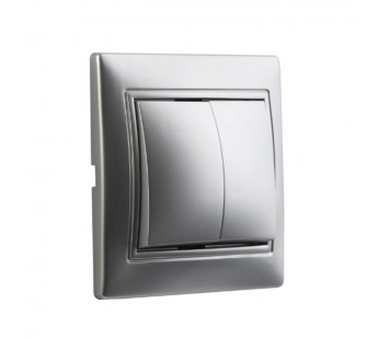 Выключатель 2-клавишный 10А серебро, "Венера" (SBE-01s-10-SW2-0-c)#2116300