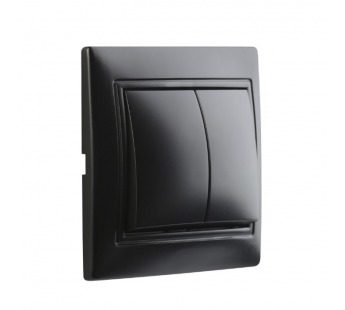 Выключатель 2-клавишный 10А черный, "Венера" (SBE-01b-10-SW2-0-c)#2116301