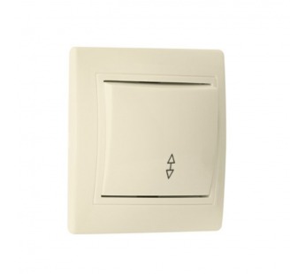 Выключатель проходной 1-клавишный 10А бежевый, керамика "Венера" (SBE-01i-10-SW12-0-c)#2116307
