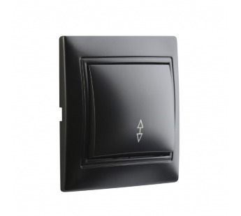 Выключатель проходной 1-клавишный 10А черный "Венера" (SBE-01b-10-SW12-0-c)#2116308