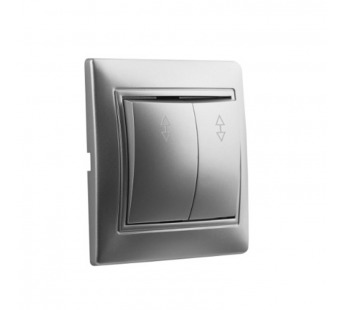 Выключатель проходной 2-клавишный 10А серебро "Венера" (SBE-01s-10-SW22-0)#2116311