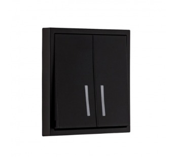 Выключатель 2-клавишный с индикатором 10А черный "Капелла" (SBE-09b-10-SW2-1)#2115837