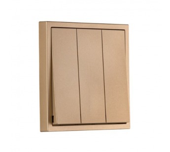 Выключатель 3-клавишный 10А шампань "Капелла" (SBE-09c-10-SW3-0)#2116269