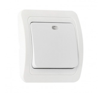 Выключатель 1-клавишный с индикатором 10А белый "Марс" (SBE-02w-10-SW1-1)#2115053