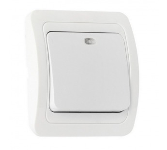 Выключатель 1-клавишный с индикатором 10А белый, керамика "Марс" (SBE-02w-10-SW1-1-c)#2115054