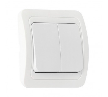Выключатель 2-клавишный 10А белый "Марс" (SBE-02w-10-SW2-0)#2115058