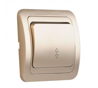 Выключатель проходной 1-клавишный 10А шампань, керамика "Марс" (SBE-02c-10-SW12-0-c)#2115069