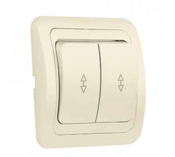 Выключатель проходной 2-клавишный 10А бежевый "Марс" (SBE-02i-10-SW22-0)#2115070