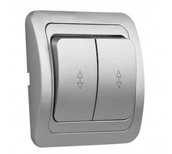 Выключатель проходной 2-клавишный 10А серебро "Марс" (SBE-02s-10-SW22-0)#2115071
