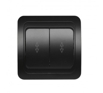 Выключатель проходной 2-клавишный 10А черный "Марс" (SBE-02b-10-SW22-0)#2115074