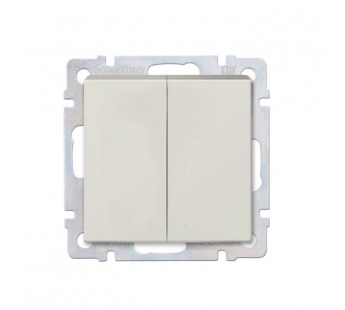 Выключатель 2-клавишный 10А бежевый "Нептун" (SBE-05i-10-SW2-0)#2115085