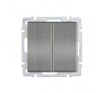 Выключатель 2-клавишный 10А серый никель "Нептун" (SBE-05gn-10-SW2-0)#2115087