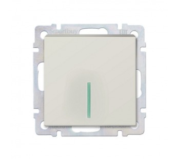 Выключатель проходной 1-клавишный с индикатором 10А бежевый "Нептун" (SBE-05i-10-SW12-1)#2114272