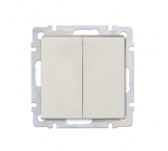 Выключатель проходной 2-клавишный 10А бежевый "Нептун" (SBE-05i-10-SW22-0)#2114274