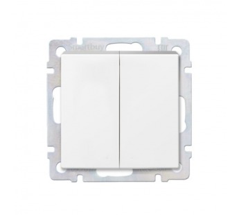 Выключатель проходной 2-клавишный 10А белый "Нептун" (SBE-05w-10-SW22-0)#2114275