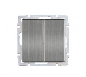 Выключатель проходной 2-клавишный 10А серый никель "Нептун" (SBE-05gn-10-SW22-0)#2114276