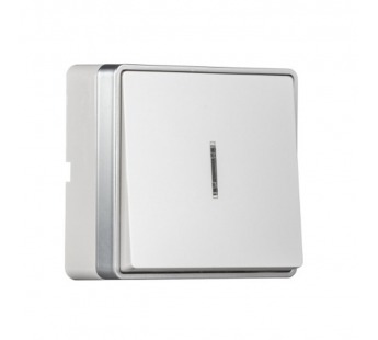 Выключатель 1-клавишный с индикатором 10А белый "Сириус" (SBE-07w-10-SW1-1)#2114285