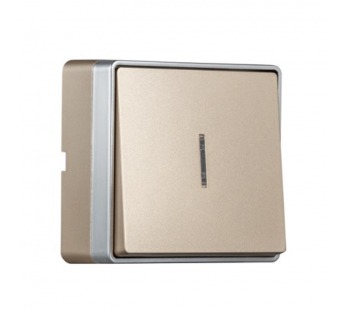 Выключатель 1-клавишный с индикатором 10А шампань "Сириус" (SBE-07c-10-SW1-1)#2114981