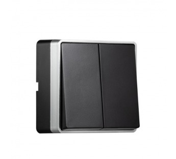 Выключатель 2-клавишный 10А черный "Сириус" (SBE-07b-10-SW2-0)#2114983