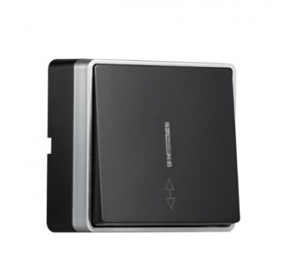 Выключатель проходной 1-клавишный с индикатором 10А черный "Сириус" (SBE-07b-10-SW12-1)#2114989