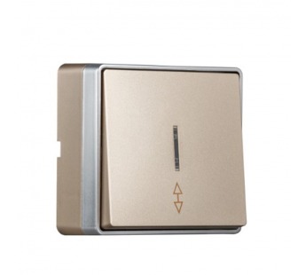 Выключатель проходной 1-клавишный с индикатором 10А шампань "Сириус" (SBE-07c-10-SW12-1)#2114990