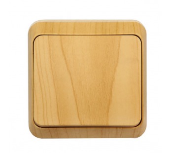 Выключатель 1-клавишный 10А светлое дерево "Юпитер" (SBE-03lw-10-SW1-0)#2114993