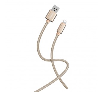 Кабель для зарядки и передачи данных S02 Lightning золотистый, 3 А, 1 м, Smartbuy (iK-512-S02g)#2111876
