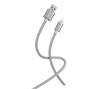 Кабель для зарядки и передачи данных S02 Lightning серый, 3 А, 1 м, Smartbuy (iK-512-S02dg)#2111874