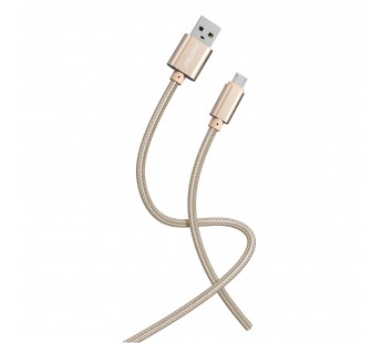Кабель для зарядки и передачи данных S02 MicroUSB золотистый, 3 А, 1 м, Smartbuy (iK-12-S02g)#2111872