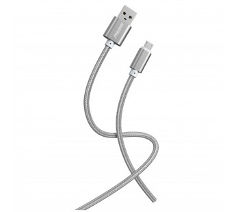 Кабель для зарядки и передачи данных S02 MicroUSB серый, 3 А, 1 м, Smartbuy (iK-12-S02dg)#2111870