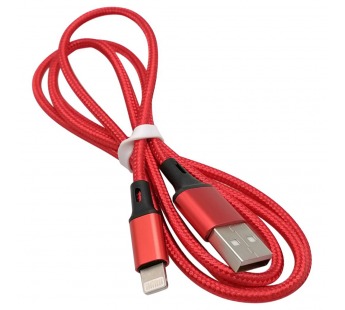 Кабель для зарядки и передачи данных S14 Lightning красный/черн., 3 А, 1 м, Smartbuy (iK-512-S14rb)#2111866