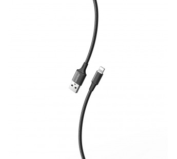 Кабель для зарядки и передачи данных S14 Lightning черный, 3 А, 2 м, Smartbuy (iK-522-S14b)#2111916