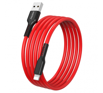 Кабель для зарядки и передачи данных S21 Lightning красный, 2.4 А, сил.,1 м, Smartbuy (iK-512-S21br)#2111899