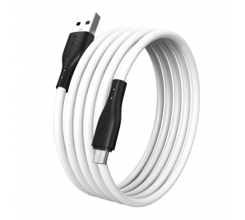 Кабель для зарядки и передачи данных S21 MicroUSB белый, 2.4 А, сил., 1 м, Smartbuy (iK-12-S21bw)#2111896