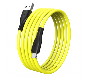 Кабель для зарядки и передачи данных S21 MicroUSB желтый, 2.4 А, сил., 1 м, Smartbuy (iK-12-S21by)#2111895