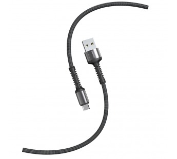 Кабель для зарядки и передачи данных S26 MicroUSB черн./сер., 3 А,QC,нейл.,1м,Smartbuy (iK-12-S26bg)#2111882