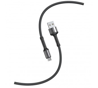 Кабель для зарядки и передачи данных S26 Type C черн./сер.,3 А,QC,нейл.,1 м,Smartbuy (iK-3112-S26bg)#2112319