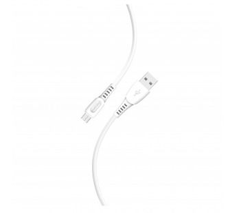 Кабель для зарядки и передачи данных S40 MicroUSB белый, 2.4 А,  1 м, Smartbuy (iK-12-S40w)#2112145