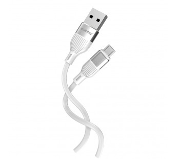 Кабель для зарядки и передачи данных S72 MicroUSB белый, 2.4 А, сил., 1м, Smartbuy (iK-12-S72w)#2112315