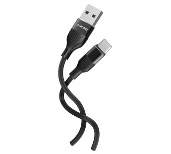 Кабель для зарядки и передачи данных S72 Type C черный, 3 А, сил., 1м, Smartbuy (iK-3112-S72b)#2112303