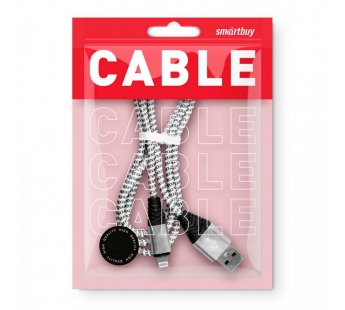 Дата-кабель Smartbuy 8pin HEDGEHOG серый 2 А, 1 м (iK-512HH gray)/100#2112170