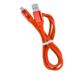 Дата-кабель Smartbuy Micro кабель в резин. оплетке Gear, 1м. мет.након., <2А, красн.(iK-12ERG red)#2111960